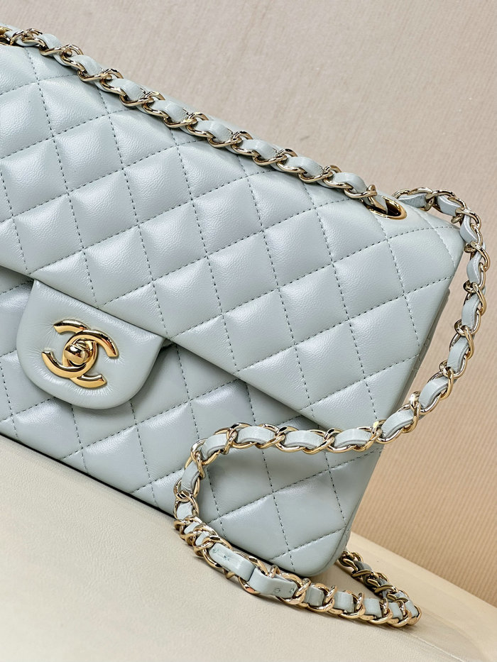 Medium Chanel Lambskin Flap Bag A01112 Light Blue