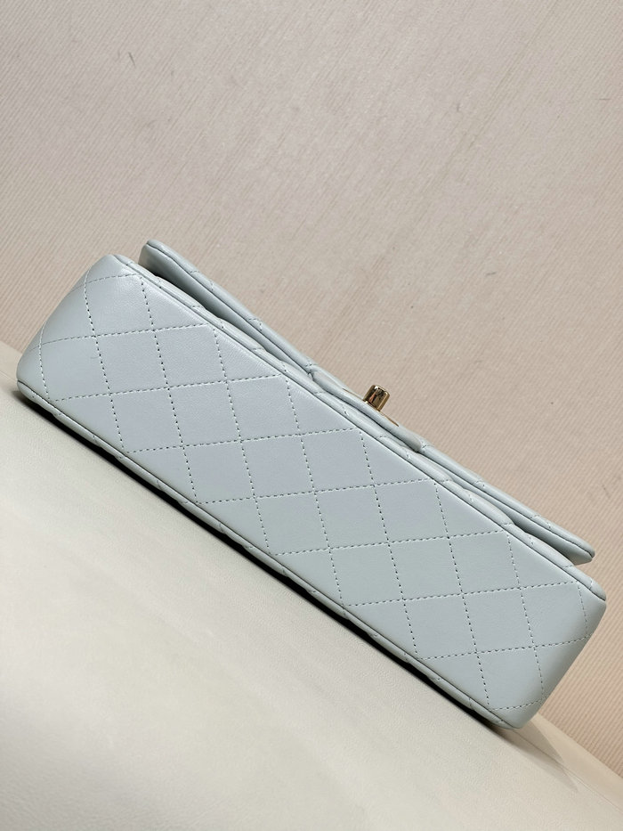 Medium Chanel Lambskin Flap Bag A01112 Light Blue