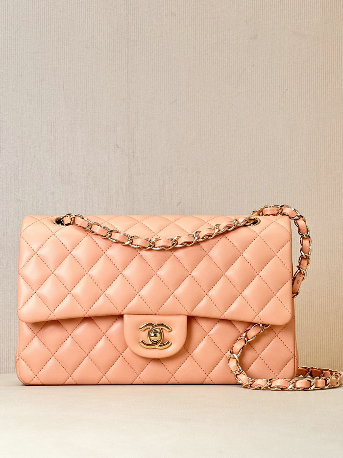 Medium Chanel Lambskin Flap Bag A01112 Nude