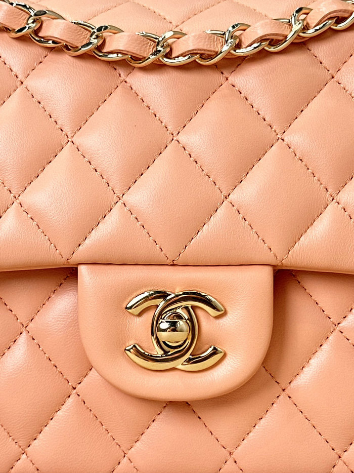 Medium Chanel Lambskin Flap Bag A01112 Nude