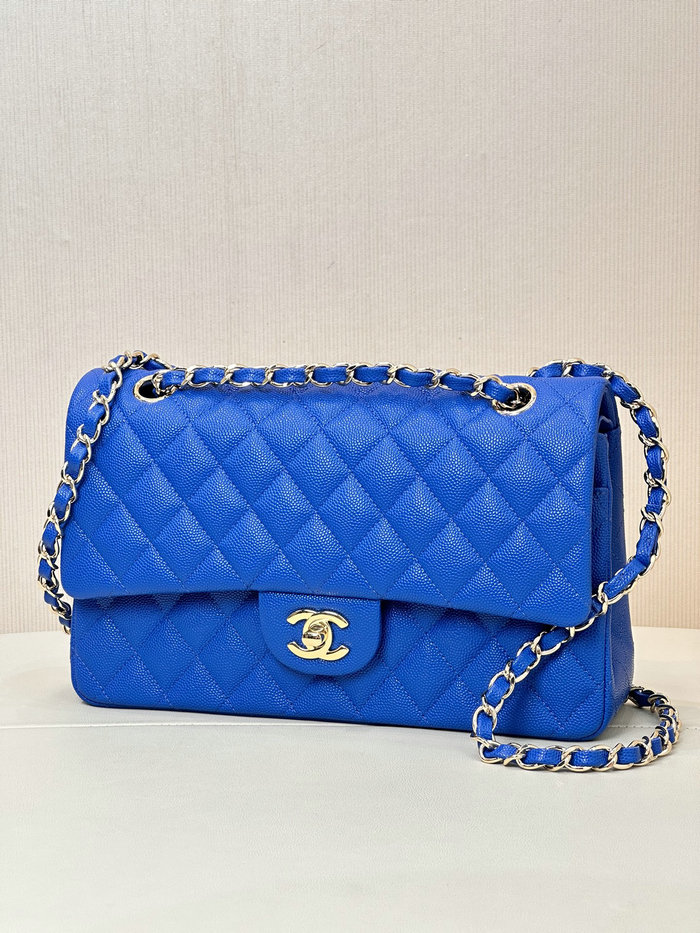 Small Chanel Grained Calfskin Flap Bag A01117 Electric Blue