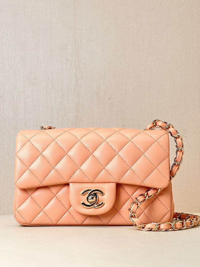 Small Chanel Lambskin Flap Bag A01116 Nude