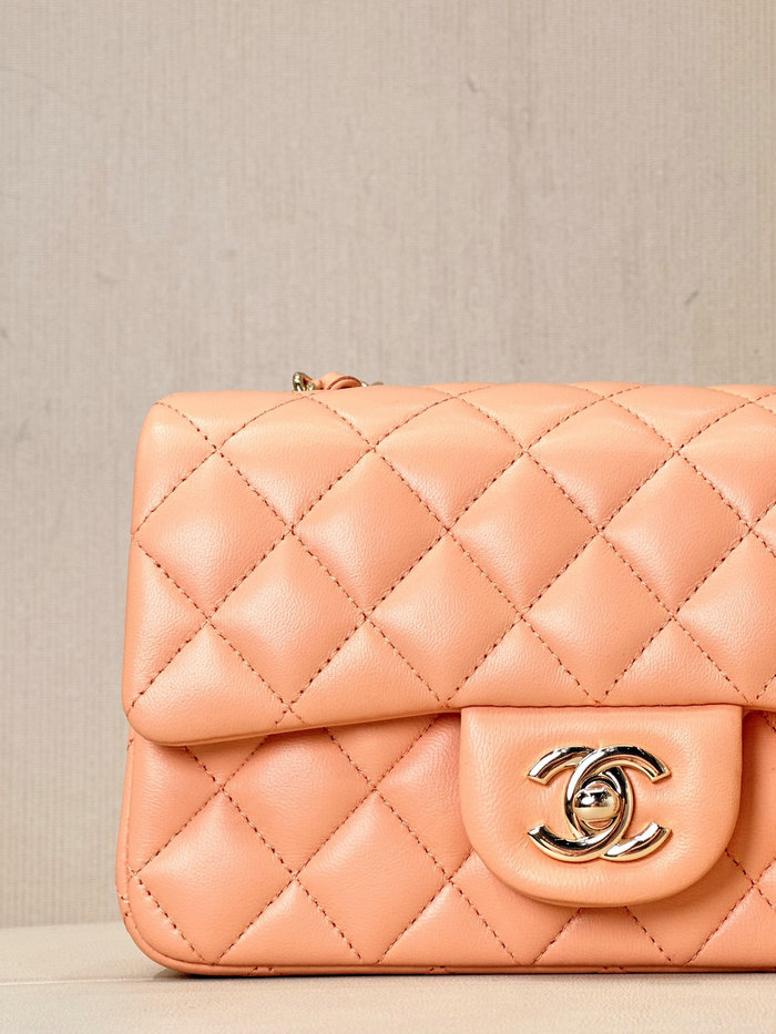 Small Chanel Lambskin Flap Bag A01116 Nude