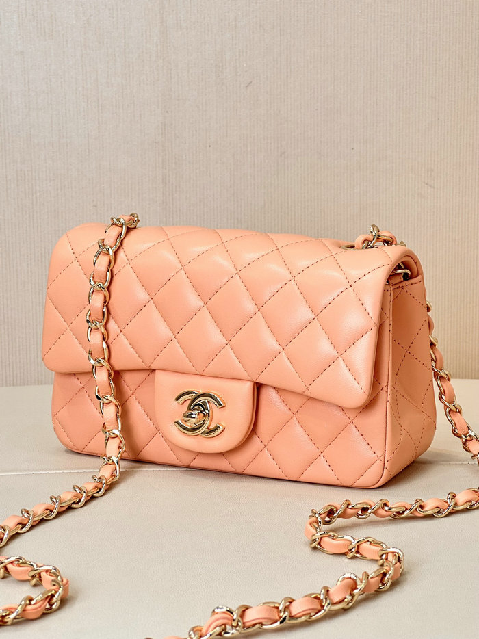 Small Chanel Lambskin Flap Bag A01116 Nude