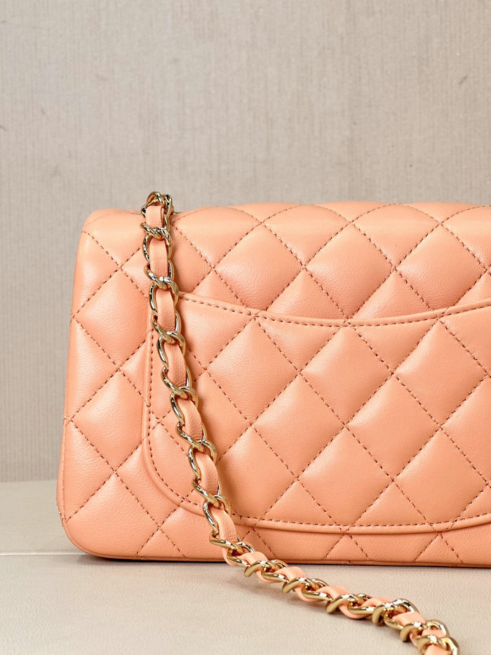 Small Chanel Lambskin Flap Bag A01116 Nude