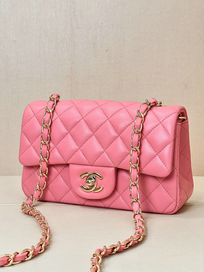 Small Chanel Lambskin Flap Bag A01116 Peach