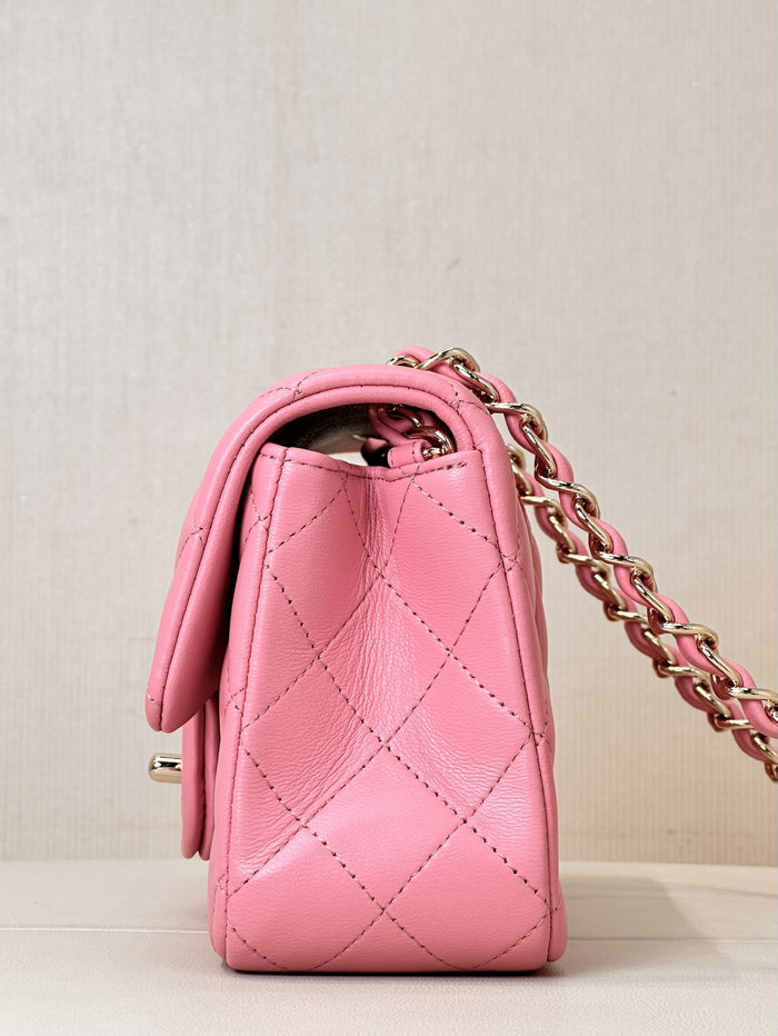 Small Chanel Lambskin Flap Bag A01116 Peach