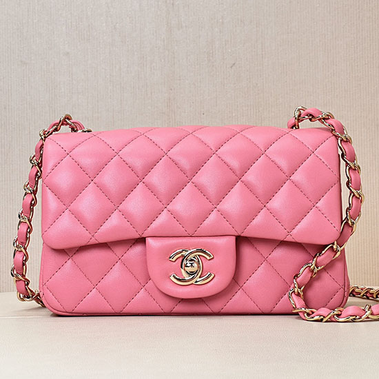 Small Chanel Lambskin Flap Bag A01116 Peach