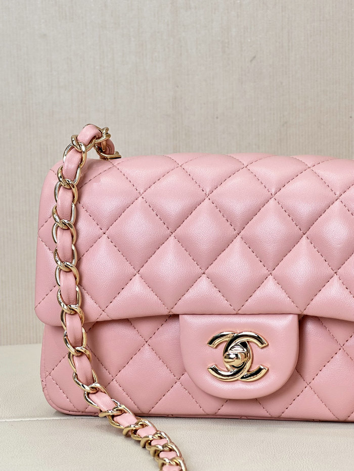 Small Chanel Lambskin Flap Bag A01116 Pink