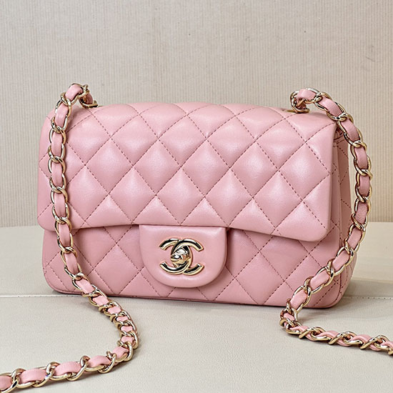 Small Chanel Lambskin Flap Bag A01116 Pink