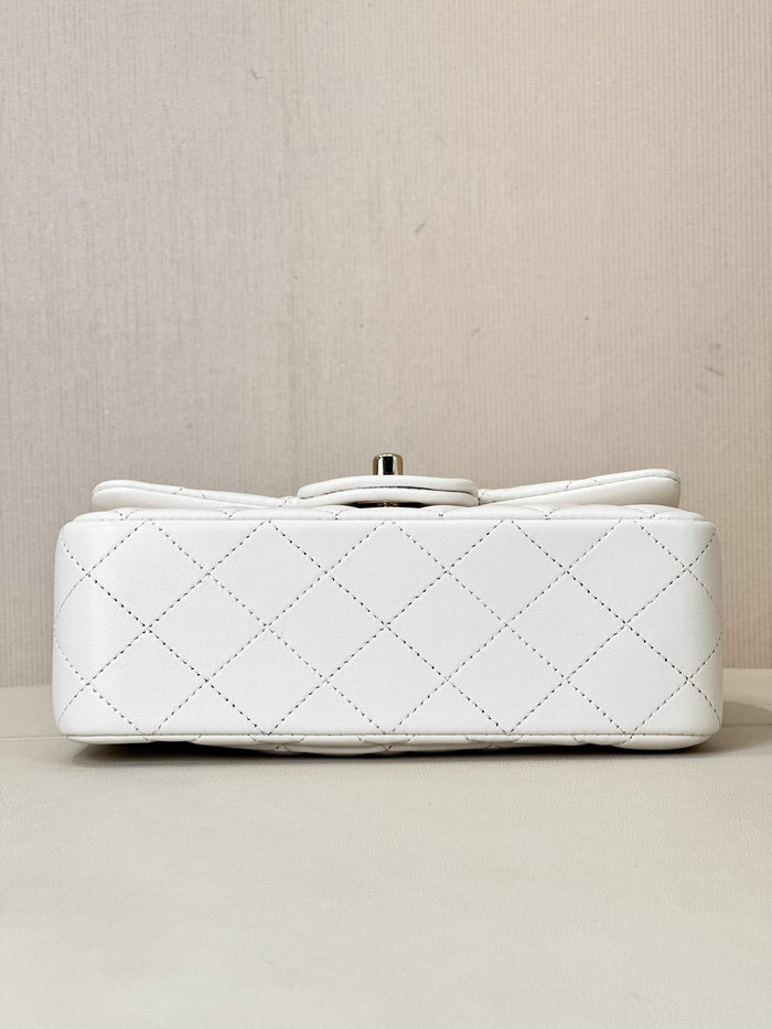 Small Chanel Lambskin Flap Bag A01116 White