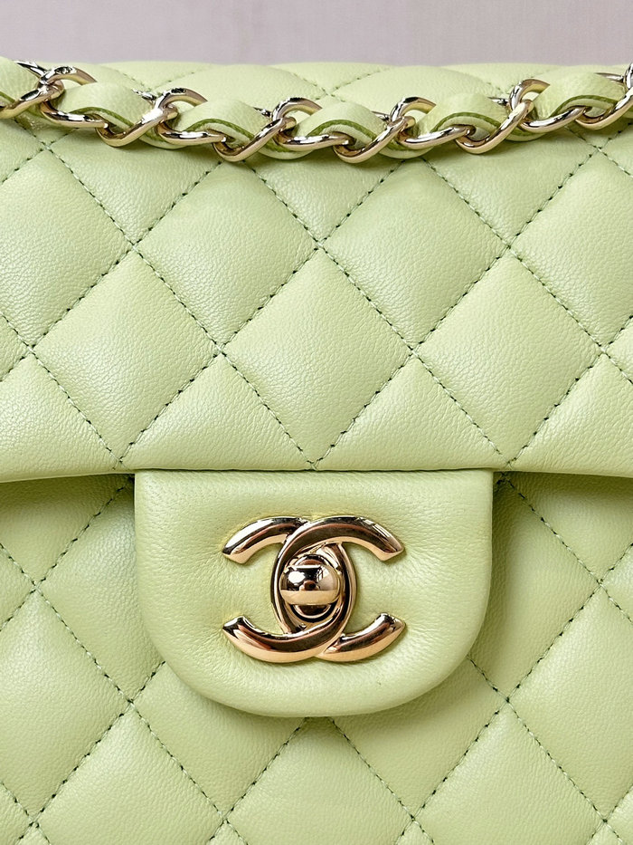 Small Chanel Lambskin Flap Bag A01117 Green