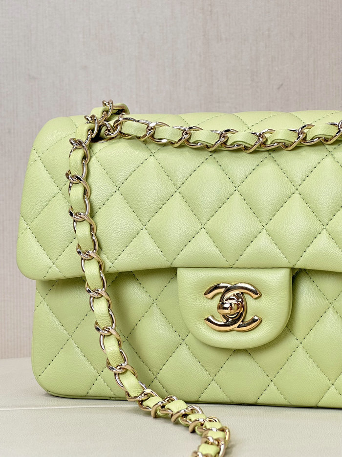 Small Chanel Lambskin Flap Bag A01117 Green