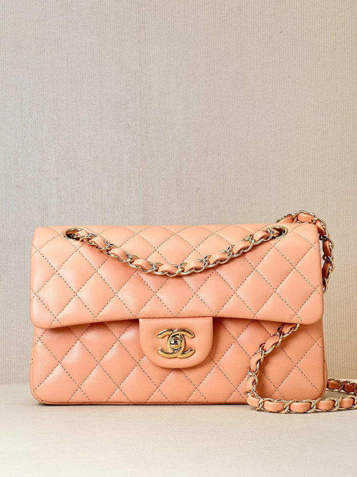 Small Chanel Lambskin Flap Bag A01117 Nude