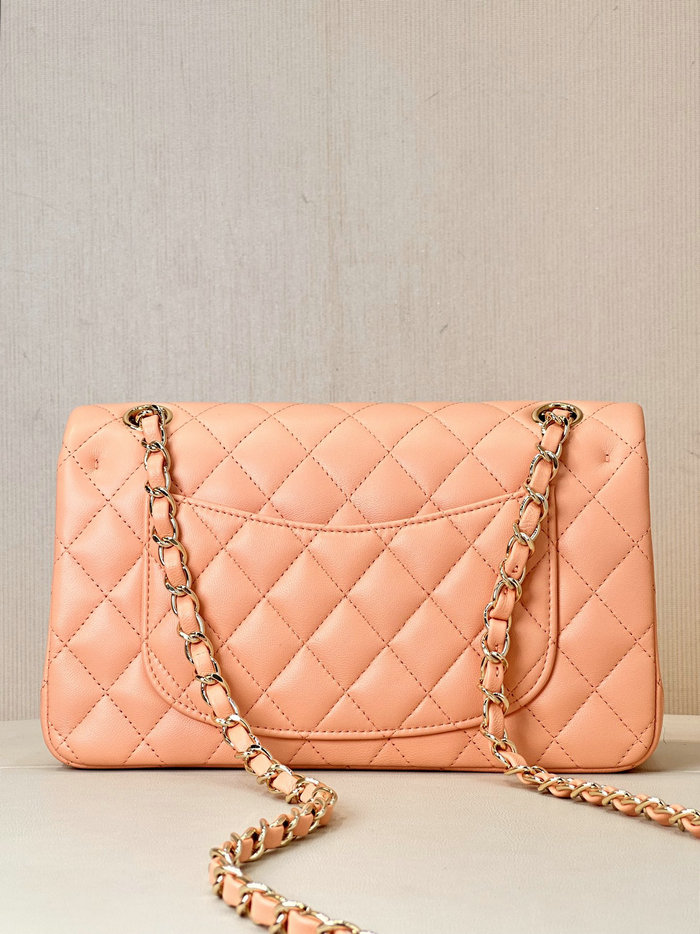 Small Chanel Lambskin Flap Bag A01117 Nude