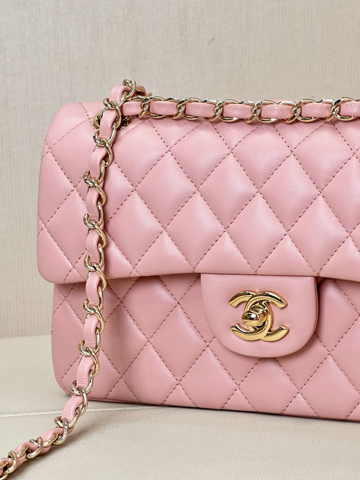 Small Chanel Lambskin Flap Bag A01117 Pink