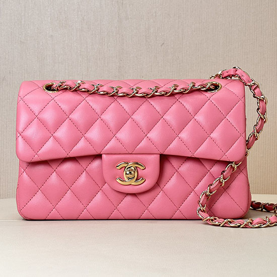 Small Chanel Lambskin Flap Bag A01117 Rose