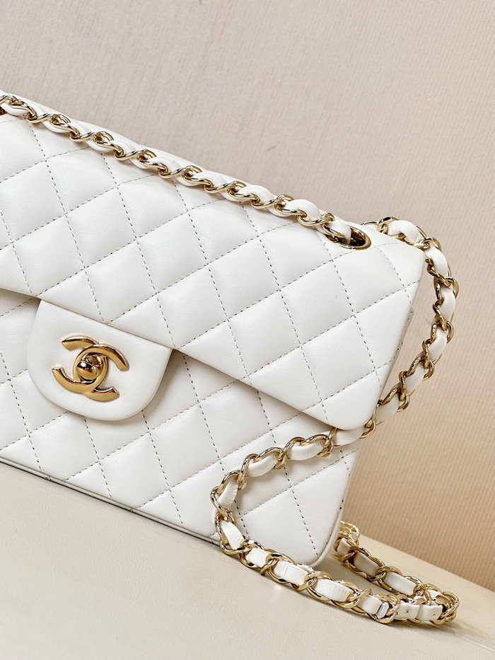 Small Chanel Lambskin Flap Bag A01117 White