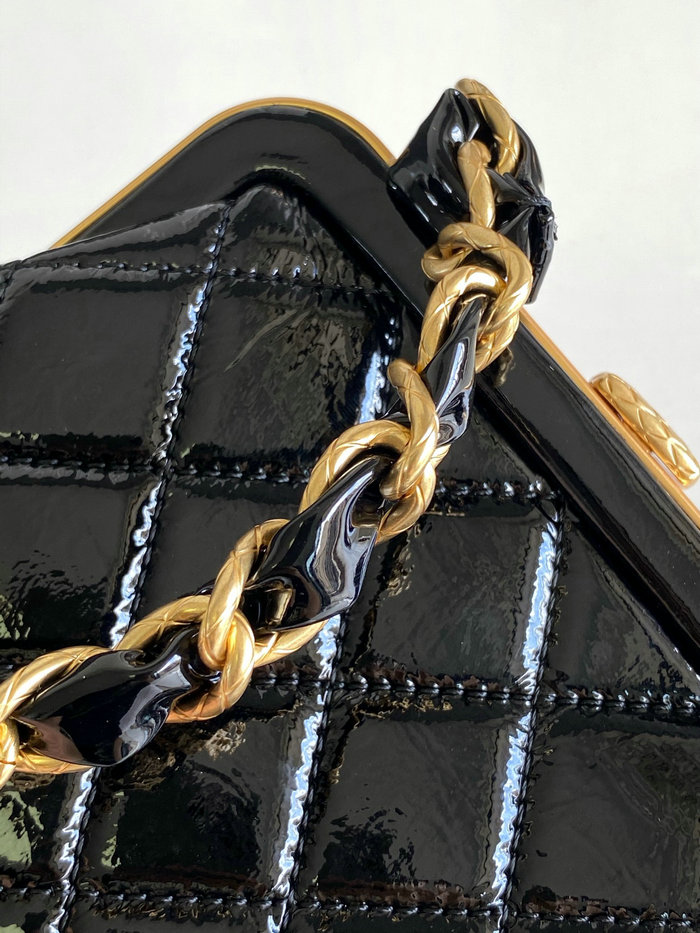 Chanel Mini Shiny Lambskin Clutch AP4028 Black