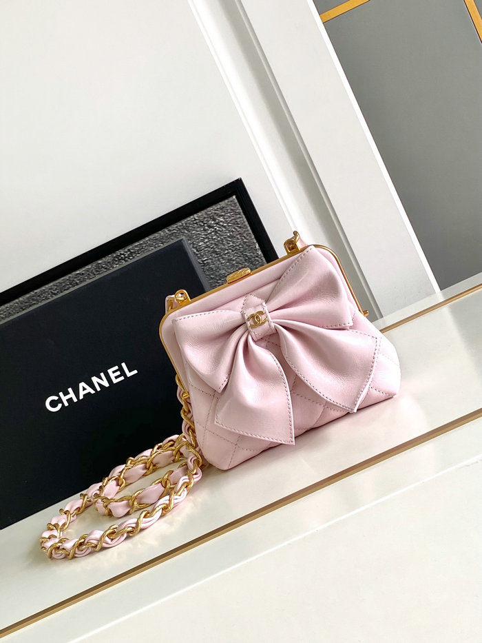 Chanel Mini Shiny Lambskin Clutch AP4028 Pink