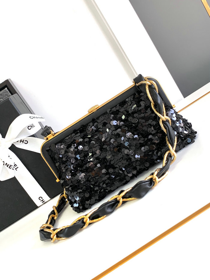 Chanel Small Sequins Clutch With Chain AP4027