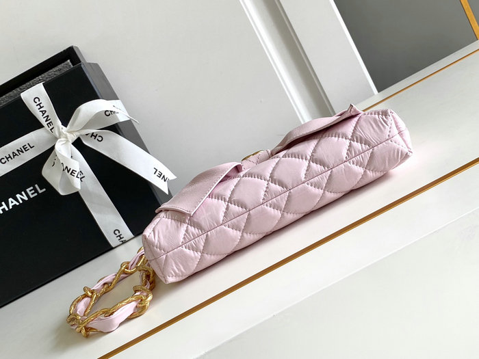 Chanel Small Shiny Lambskin With Chain AP4027 Pink