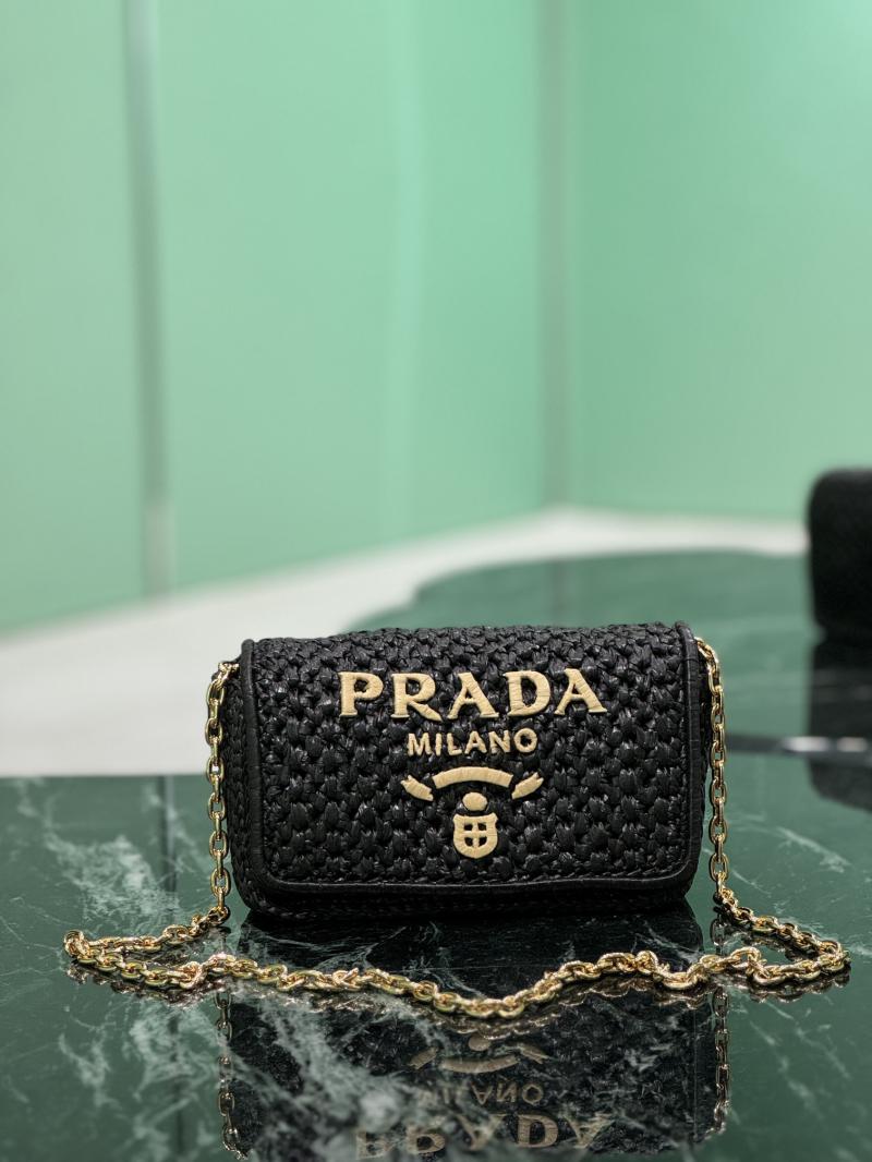 Prada Crochet shoulder bag 1BF362 Black