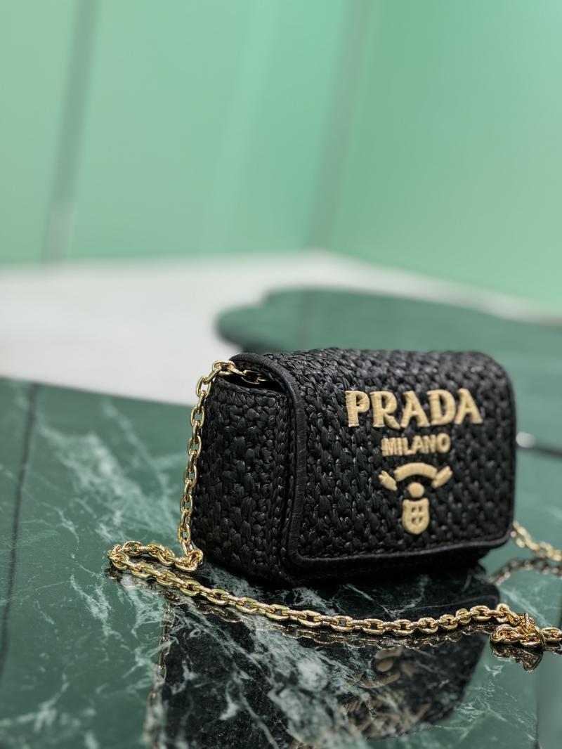 Prada Crochet shoulder bag 1BF362 Black