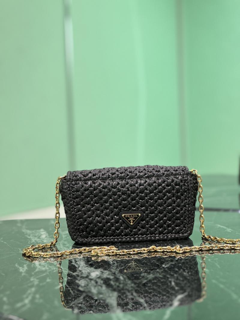 Prada Crochet shoulder bag 1BF362 Black