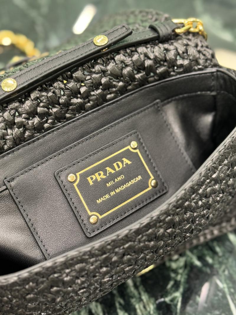 Prada Crochet shoulder bag 1BF362 Black