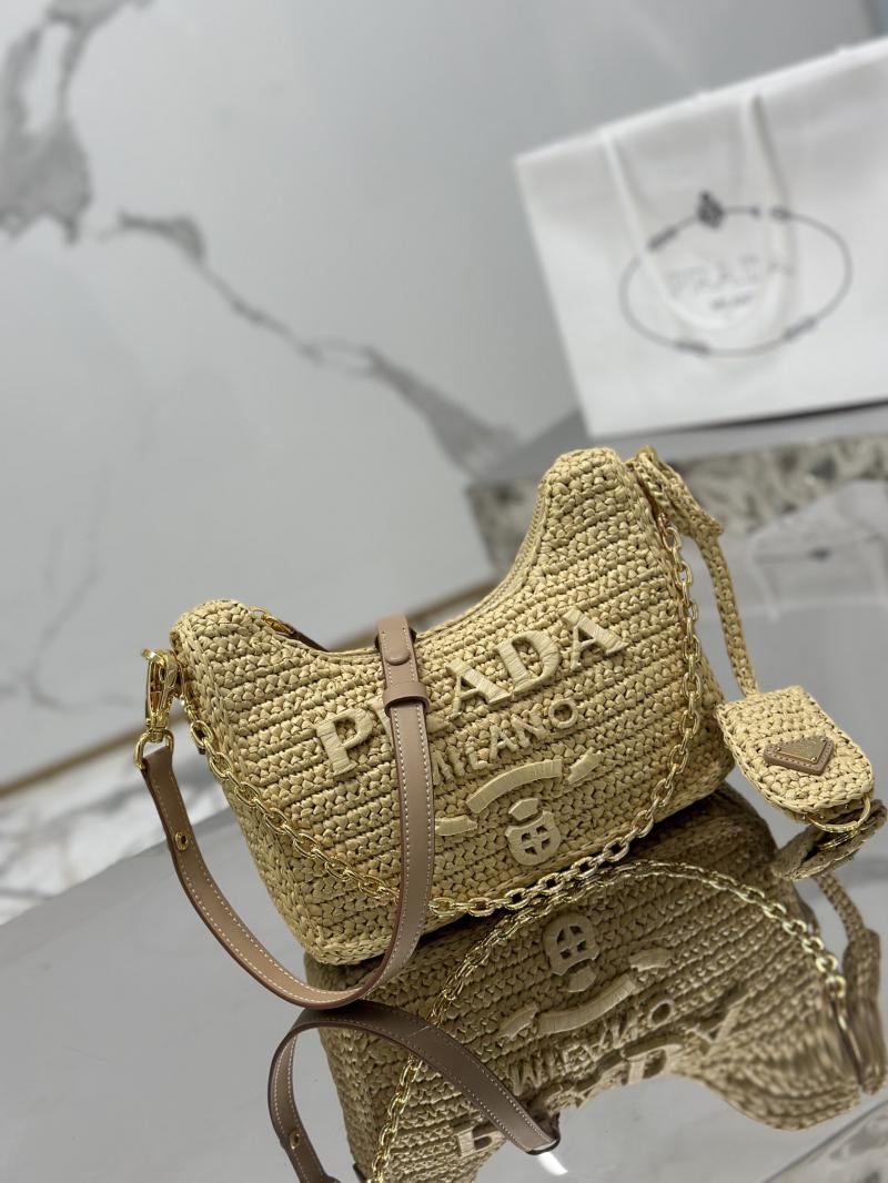 Prada Re-edition Crochet Raffia mini-bag 1BC204