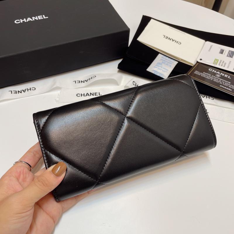 Chanel 19 Zipper Long Wallet AP0955