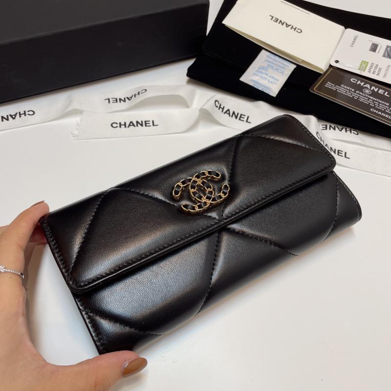 Chanel 19 Zipper Long Wallet AP0955