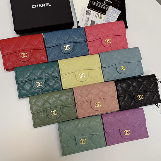 Chanel Grain Calfskin Wallet A84401