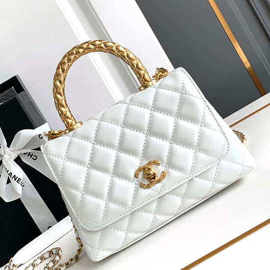 Chanel Mini Coco Handle Bag AS2215 White