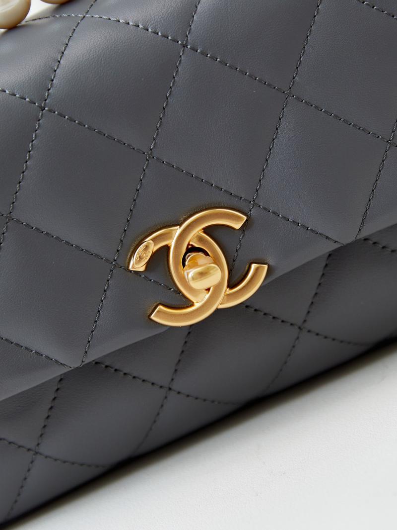 Chanel Mini Flap Bag with Top Handle AS5001 Grey