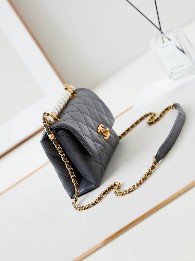 Chanel Mini Flap Bag with Top Handle AS5001 Grey