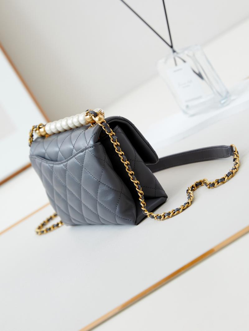 Chanel Mini Flap Bag with Top Handle AS5001 Grey