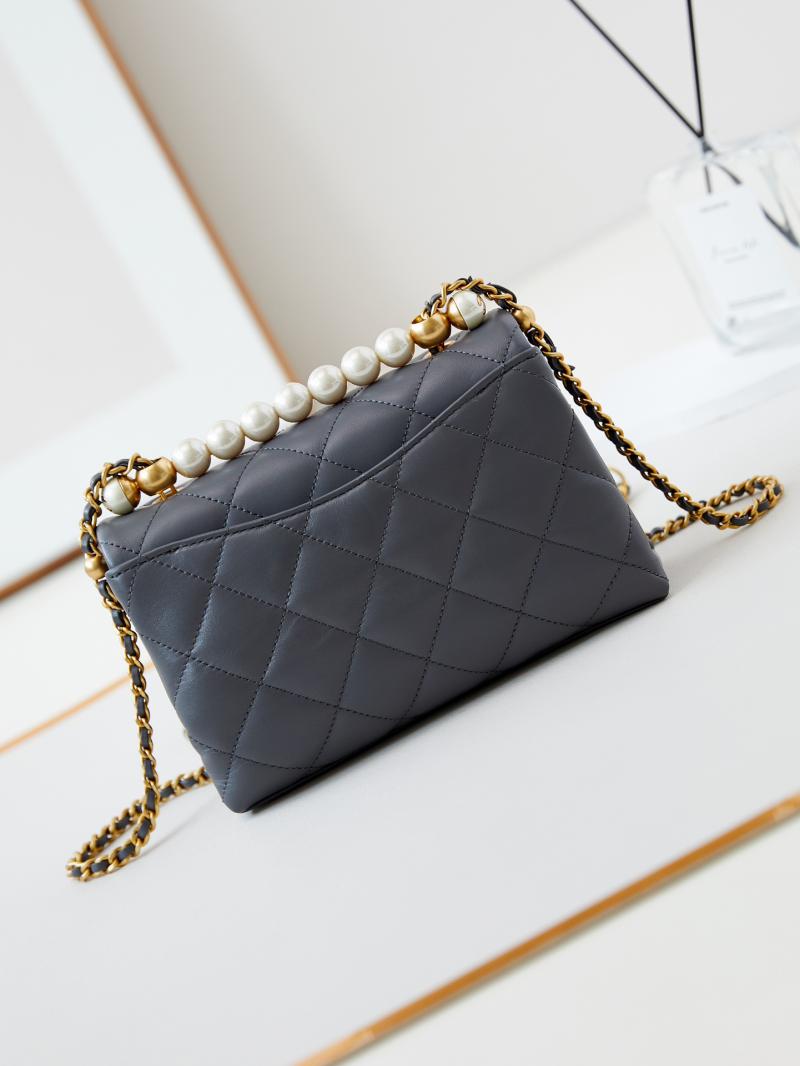 Chanel Mini Flap Bag with Top Handle AS5001 Grey