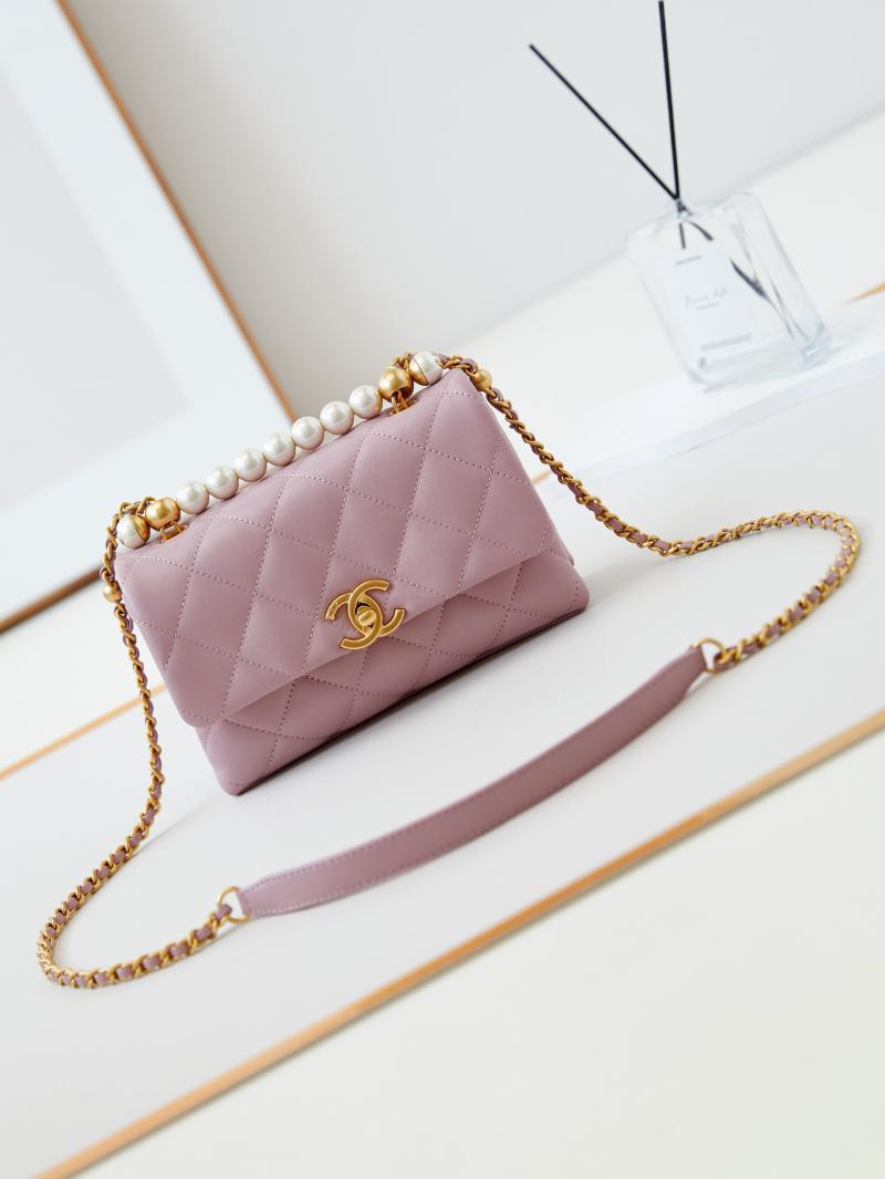 Chanel Mini Flap Bag with Top Handle AS5001 Pink