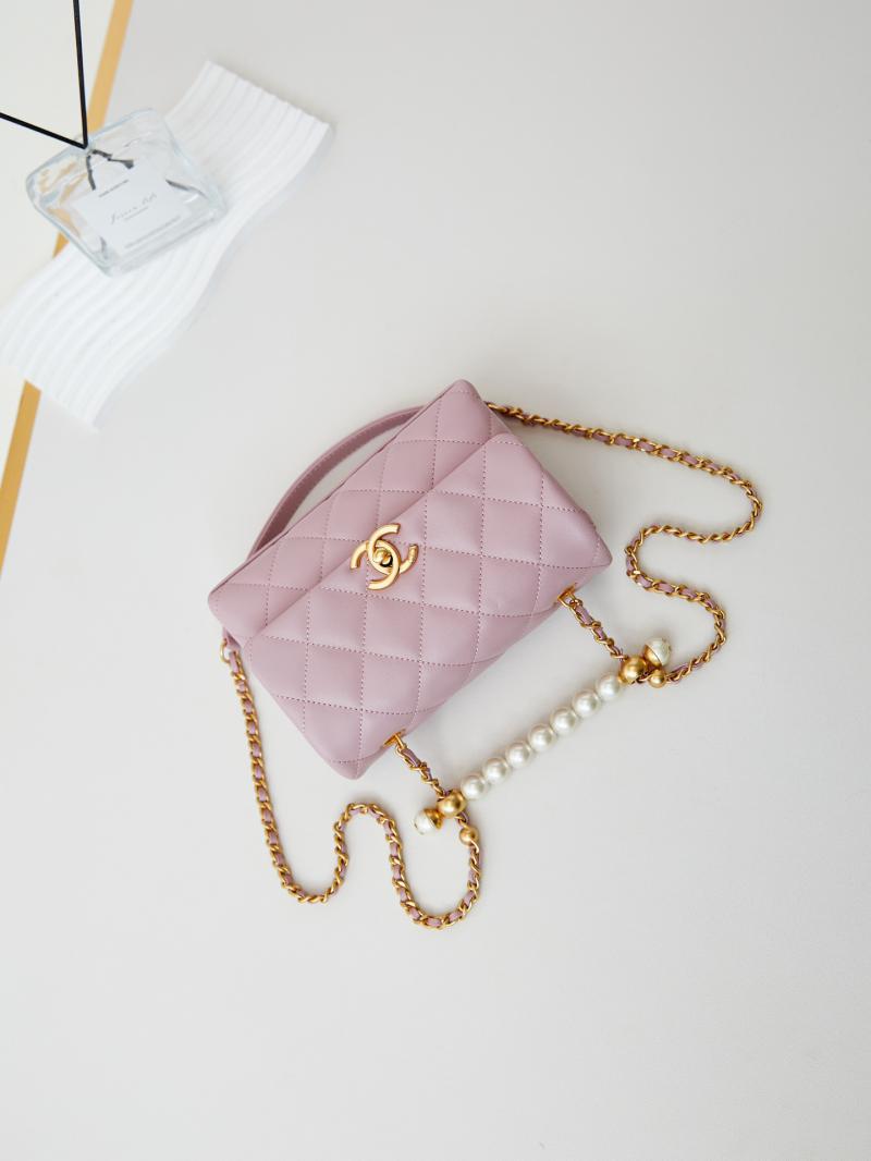 Chanel Mini Flap Bag with Top Handle AS5001 Pink