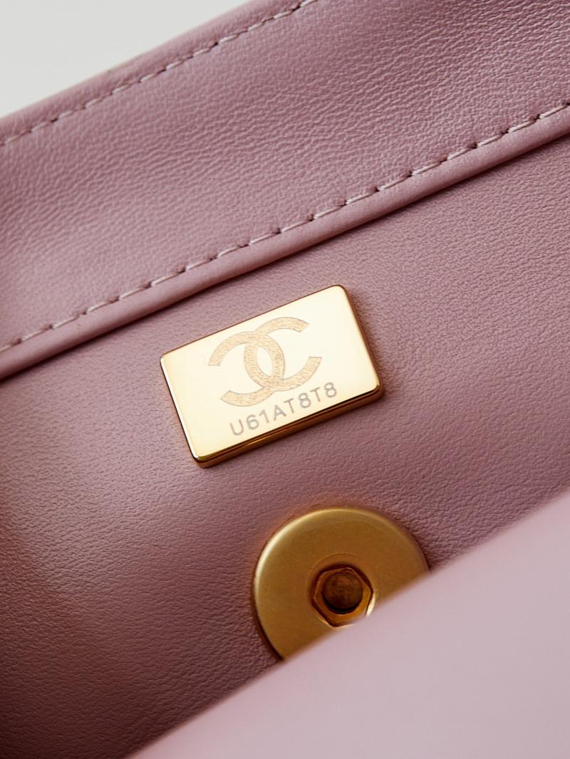 Chanel Mini Flap Bag with Top Handle AS5001 Pink