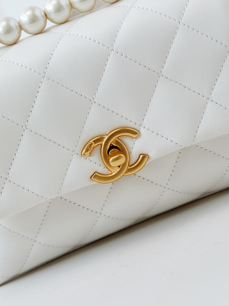 Chanel Mini Flap Bag with Top Handle AS5001 White