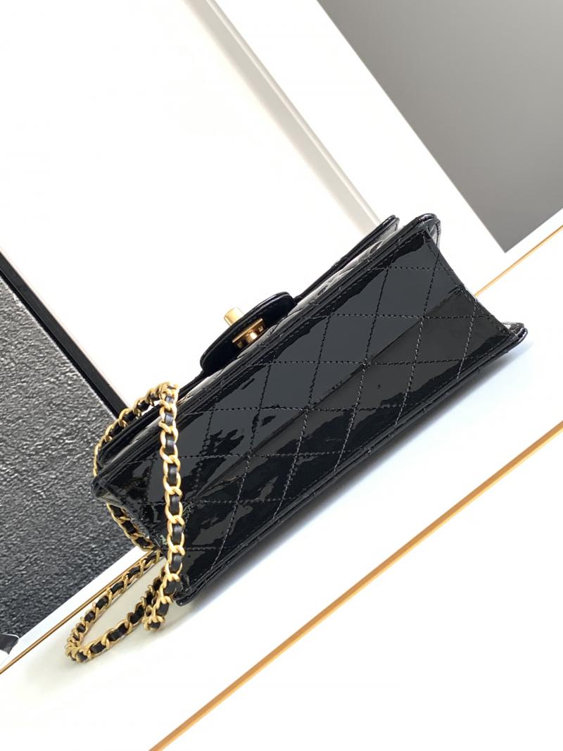 Chanel Patent Leather Shoulder Bag Black AS4479