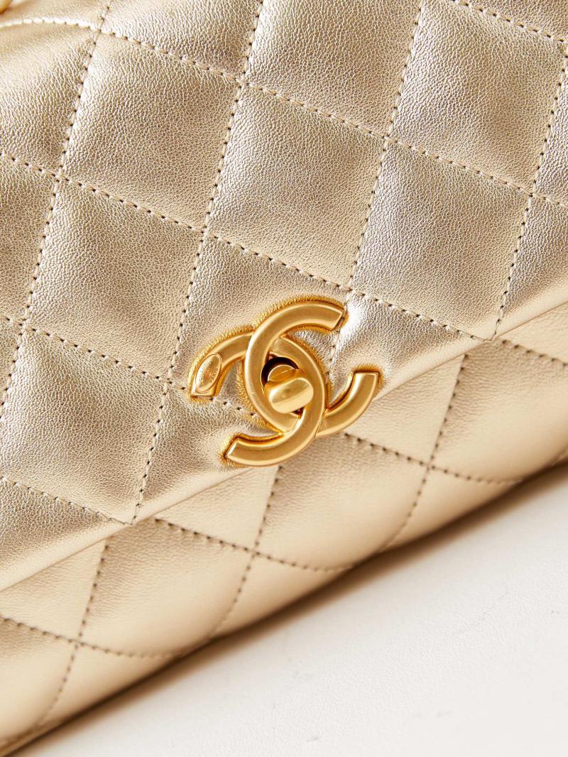 Chanel Small Flap Bag with Top Handle AS4997 Gold