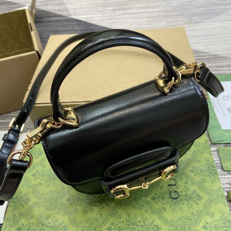 Gucci Horsebit 1955 Leather Mini Top Handle Bag 781387 Black