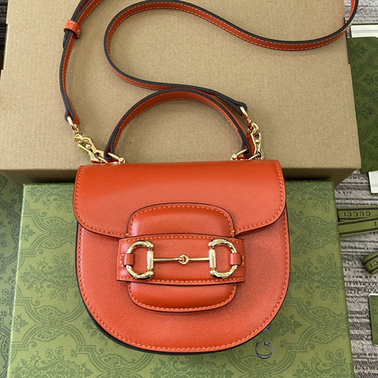 Gucci Horsebit 1955 Leather Mini Top Handle Bag 781387 Orange