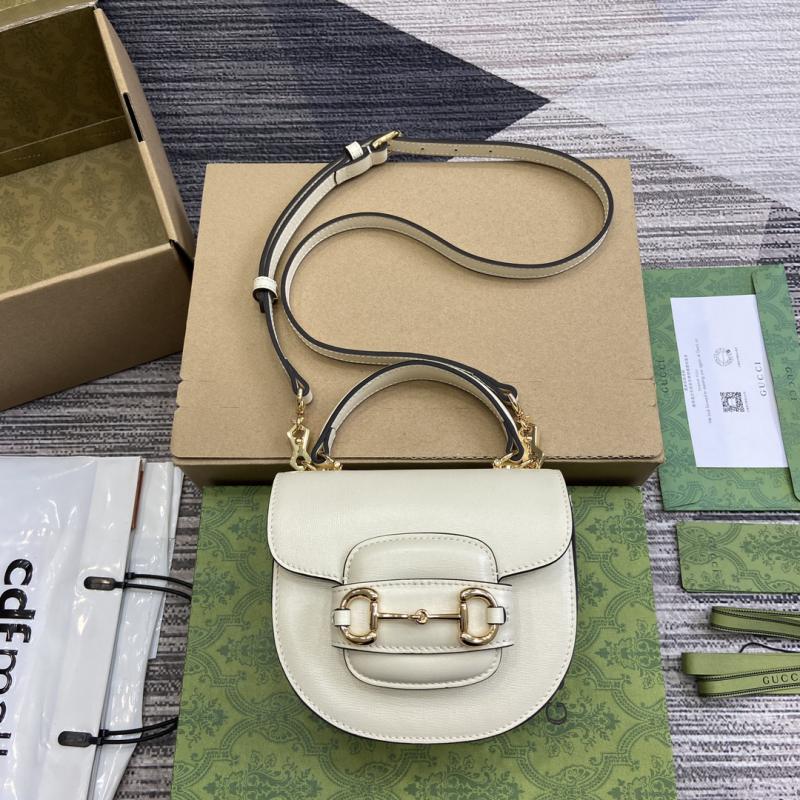 Gucci Horsebit 1955 Leather Mini Top Handle Bag 781387 White