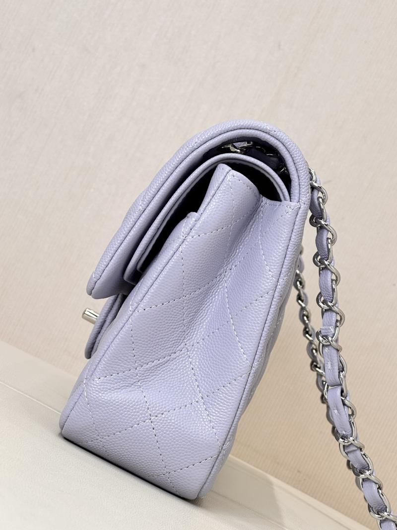 Medium Chanel Grained Calfskin Flap Bag A01112 Lavender purple