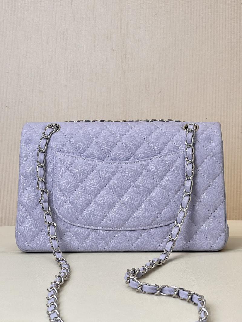 Medium Chanel Grained Calfskin Flap Bag A01112 Lavender purple